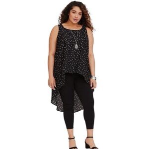 Torrid | Black Star Hi-Lo Georgette Tank 3X